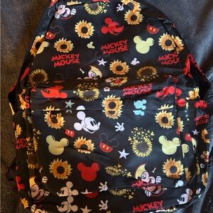 Mickey Mouse Sunflower Kids Backpack - Black and Red